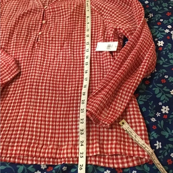 Women’s size large new with tags old Navy red and white gingham top/blouse - Picture 6 of 9